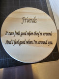 Handmade Wooden Coasters - Friends - Great Gift