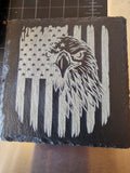 Handmade Slate Patriotic Eagle Coasters - Set of 4 - Great Gift