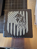 Handmade Slate Patriotic Eagle Coasters - Set of 4 - Great Gift