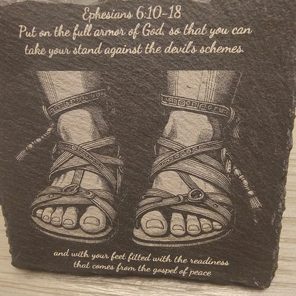 Ephesians 6:10-18 Set of 5 Slate Coasters - Wonderful Gift