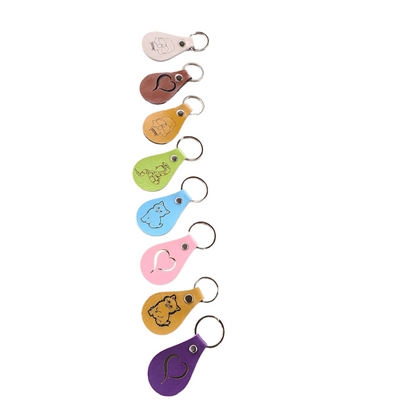 Handmade Leather Keychains - With Graphics - Great Gift