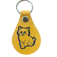 Handmade Leather Keychains - With Graphics - Great Gift