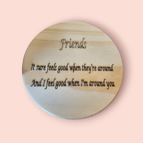 Handmade Wooden Coasters - Friends - Great Gift