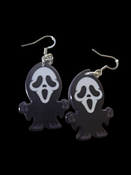 Halloween Earrings - Ghost Face - Great for Halloween Parties