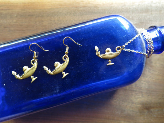 Magic Lamp Necklace & Earring Set