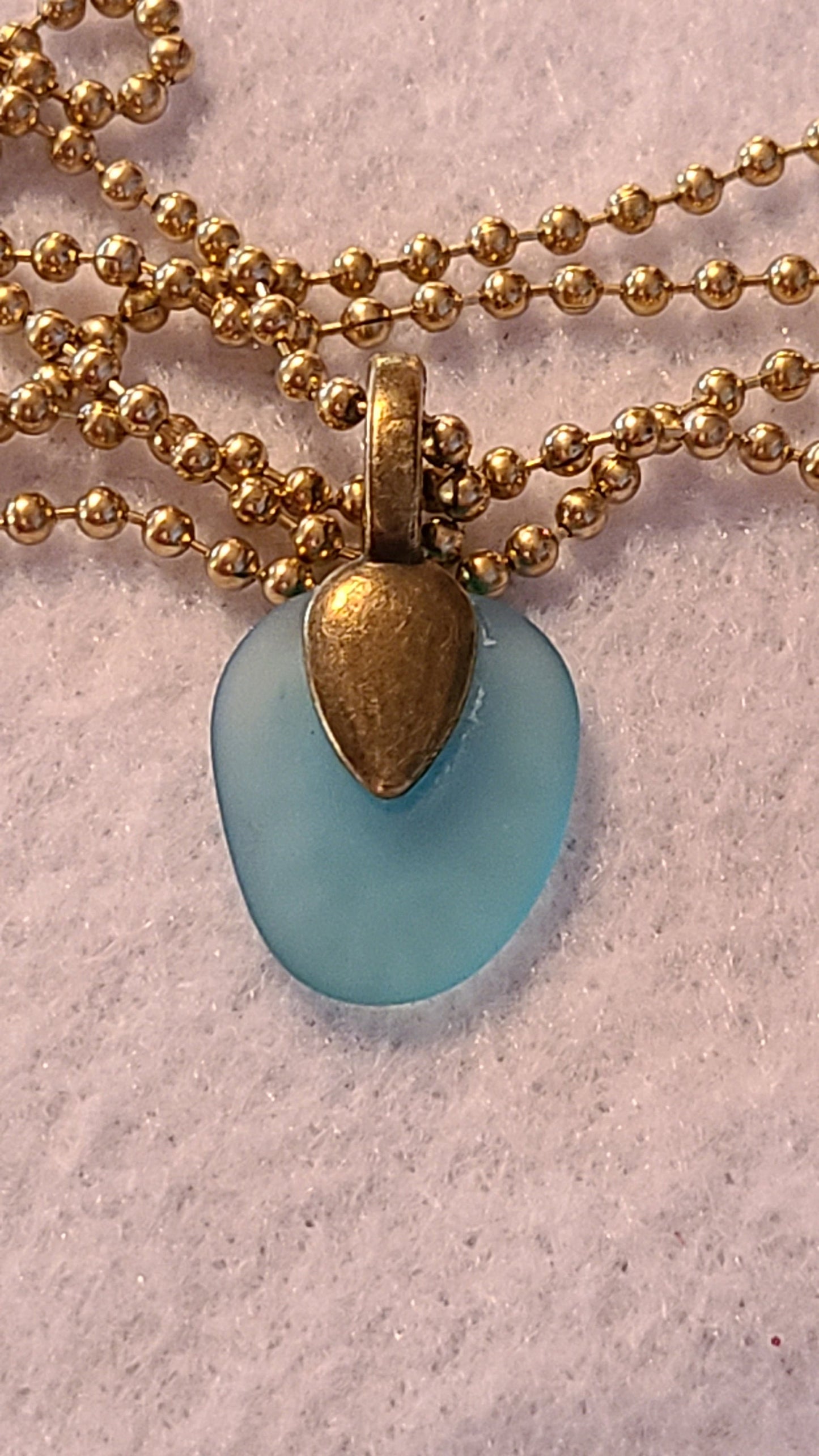 Handmade Mini Sea Glass Necklace Teal - Great Gift for Anyone