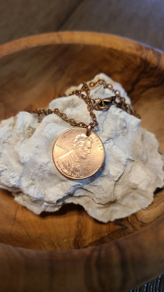 Penny Necklace Great Gift for Her Great Gift For Him Made in USA