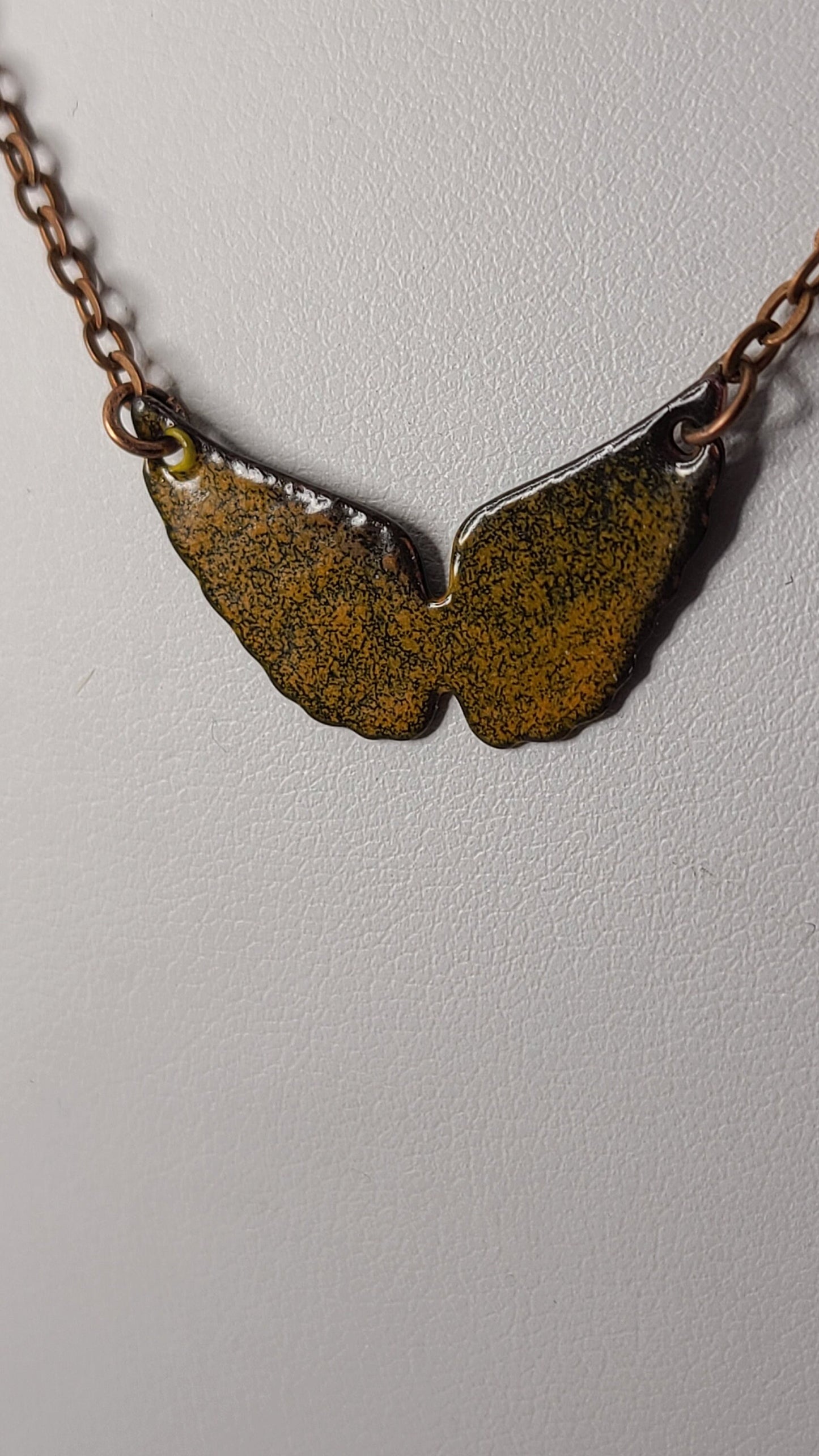 Handmade Enameled Angel Wings 2 Necklace