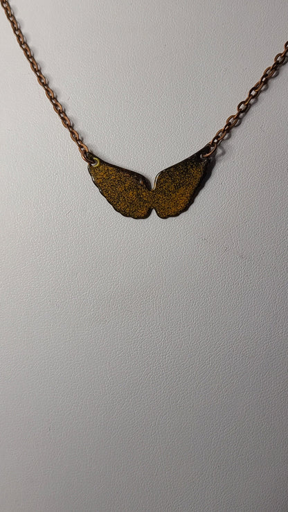 Handmade Enameled Angel Wings 2 Necklace