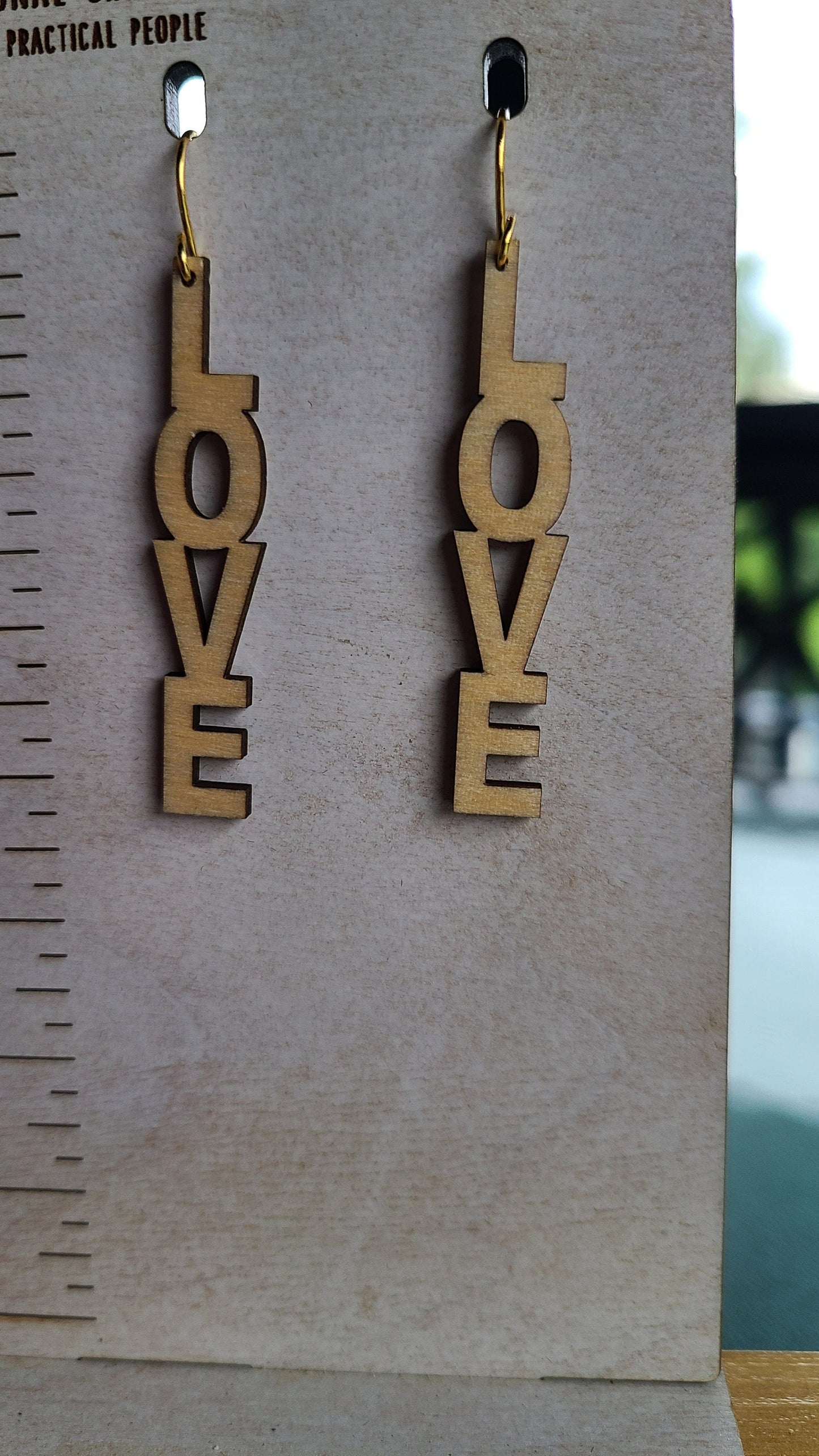 Handmade Wooden Love Earrings 2