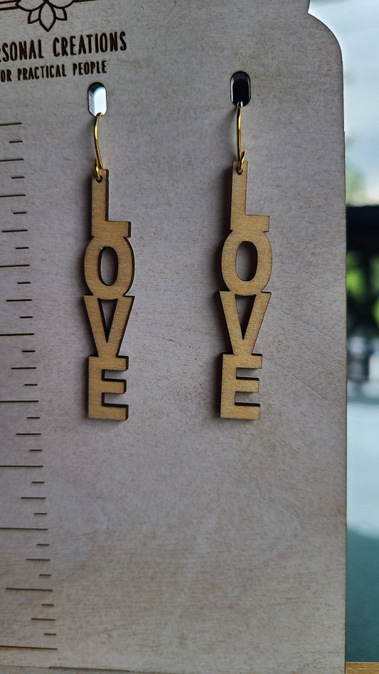 Handmade Wooden Love Earrings 2