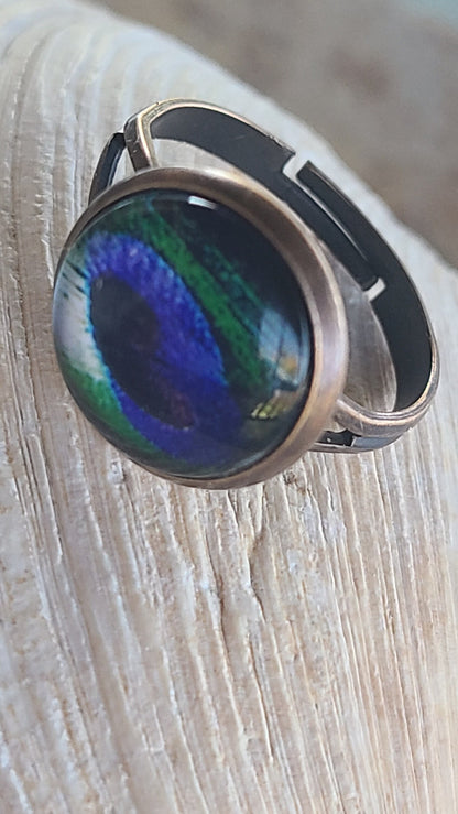 Adjustable Rings with 12mm Glass Cabochon