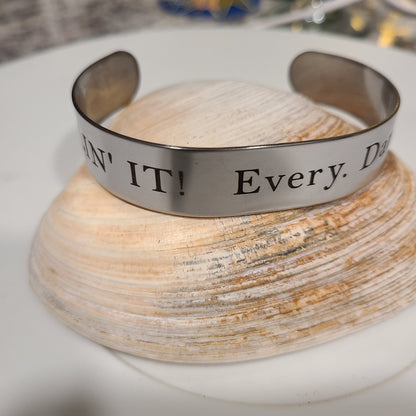 Handmade Stainless Steel Cuff Bracelet, Inspirational and Great Gift