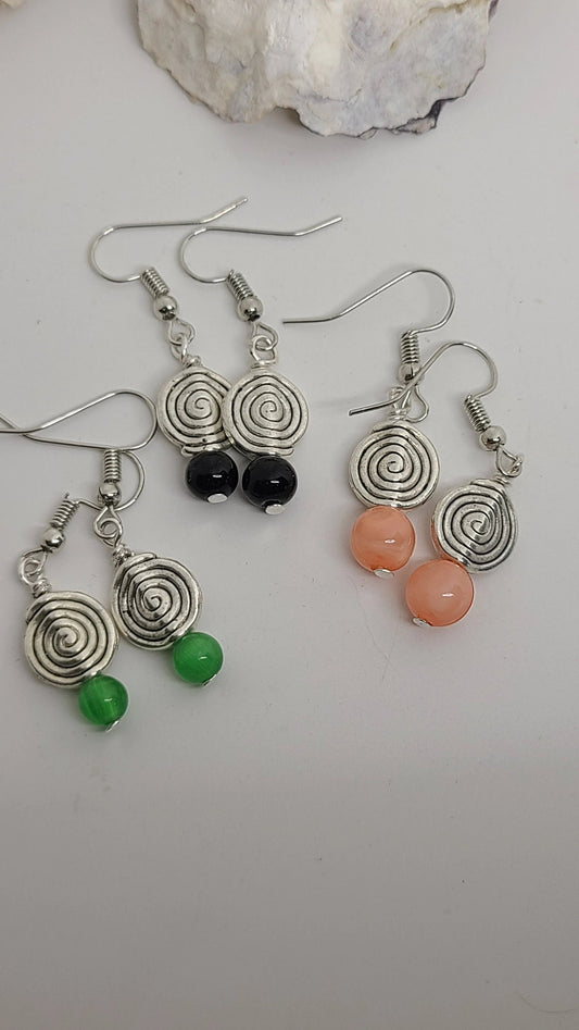 Handmade Spiral Beaded Earrings Great Gift For Her Made in the US