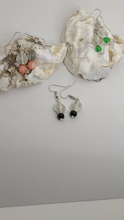 Handmade Spiral Beaded Earrings Great Gift For Her Made in the US