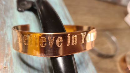 Handmade Engraved Copper Cuff Bracelet &#39;Live Laugh Love&#39; Great Gift for Anyone