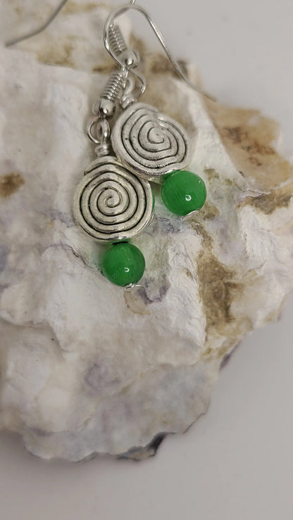 Handmade Spiral Beaded Earrings Great Gift For Her Made in the US