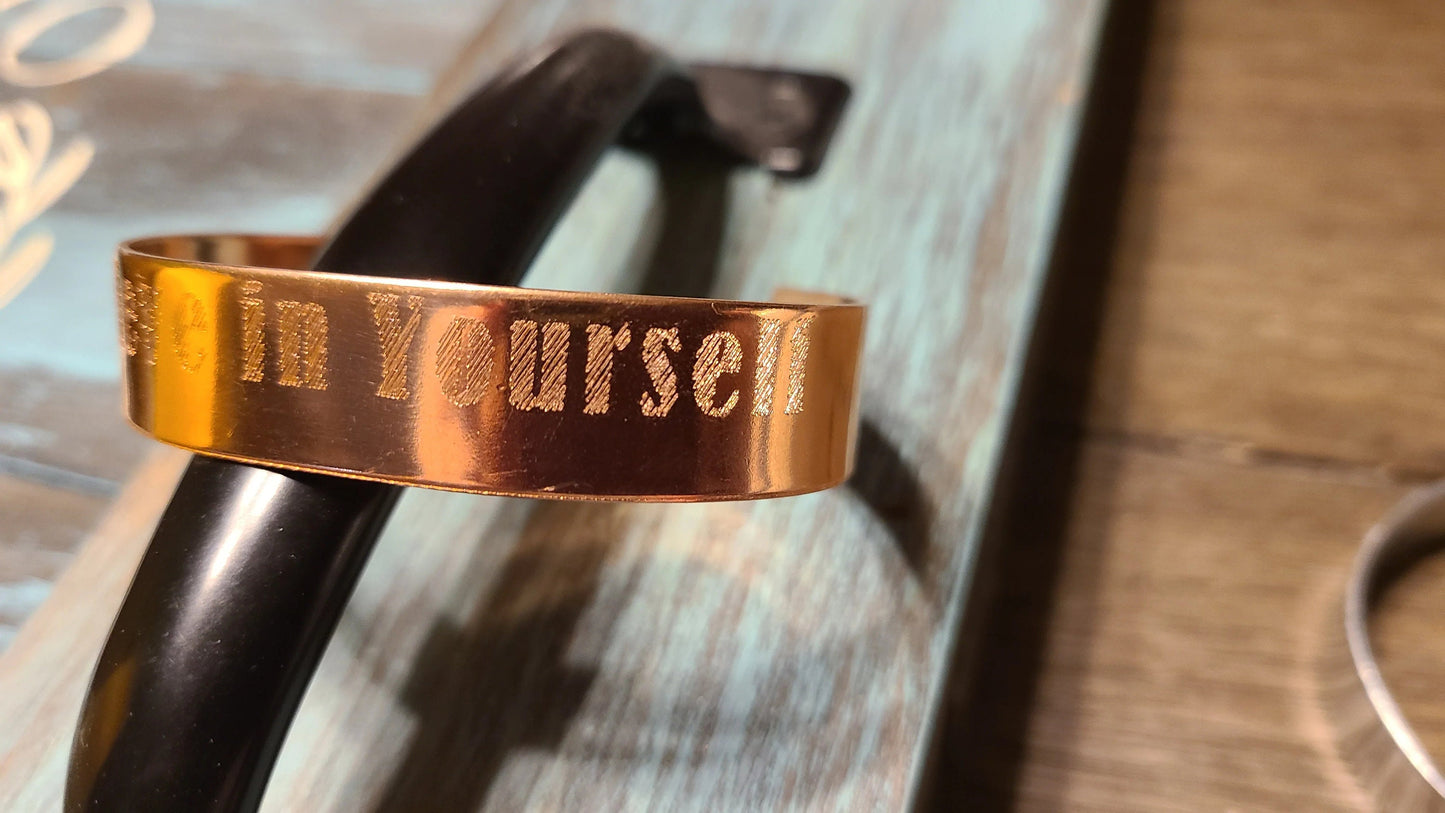 Handmade Engraved Copper Cuff Bracelet &#39;Live Laugh Love&#39; Great Gift for Anyone