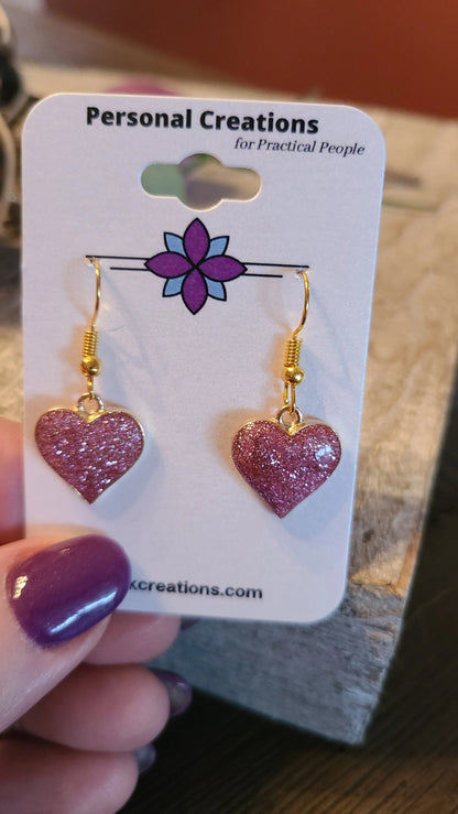 Handmade Valentine Heart Earrings Great Gift Made in USA