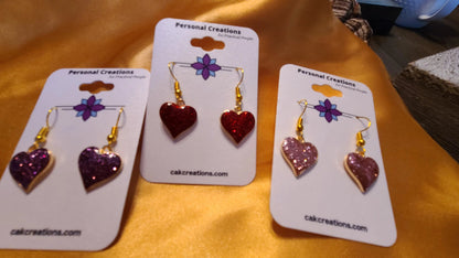 Handmade Valentine Heart Earrings Great Gift Made in USA