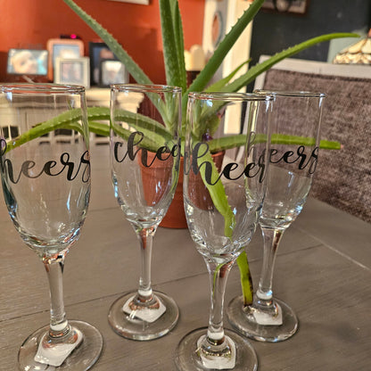 Engraved Stemware - Champagne Glasses - Set of 4