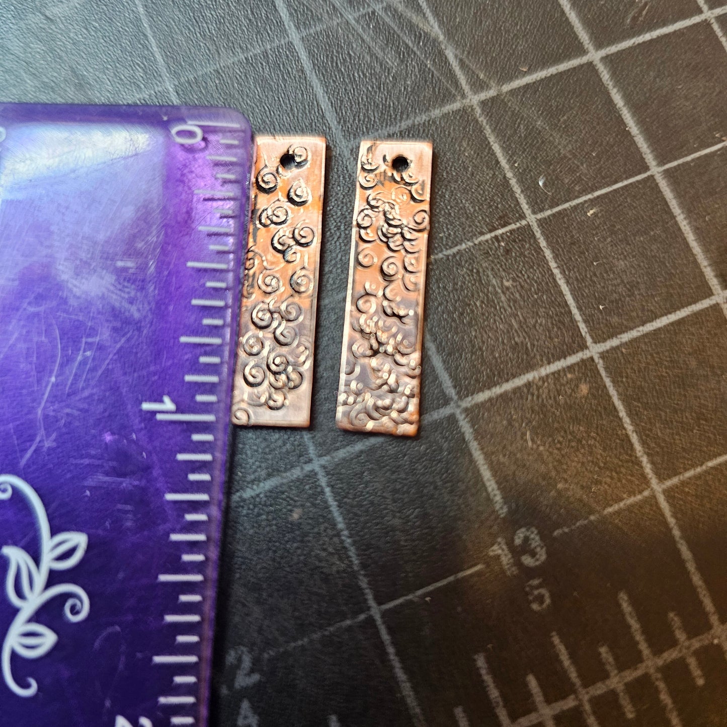 Copper Stamped Earrings