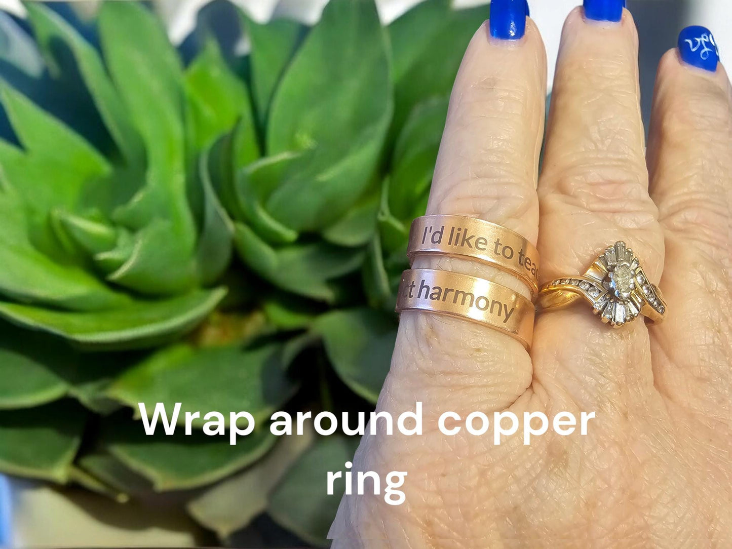 Copper Wrap Around Ring - Size 9