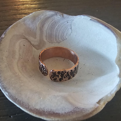 Copper Textured Ring - Size 7