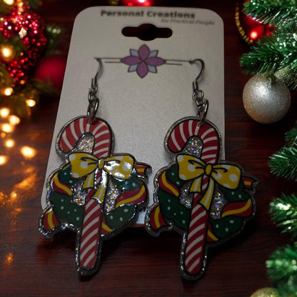 Christmas Candy Cane Earrings - Great Fun Gift