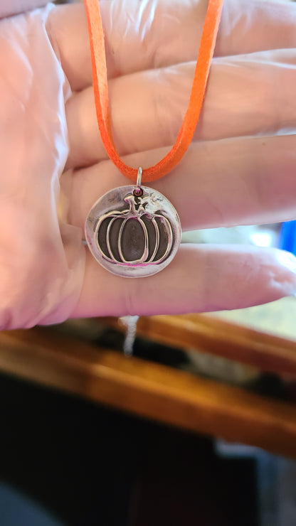 Handmade Just a Pumpkin Necklace Great Gift