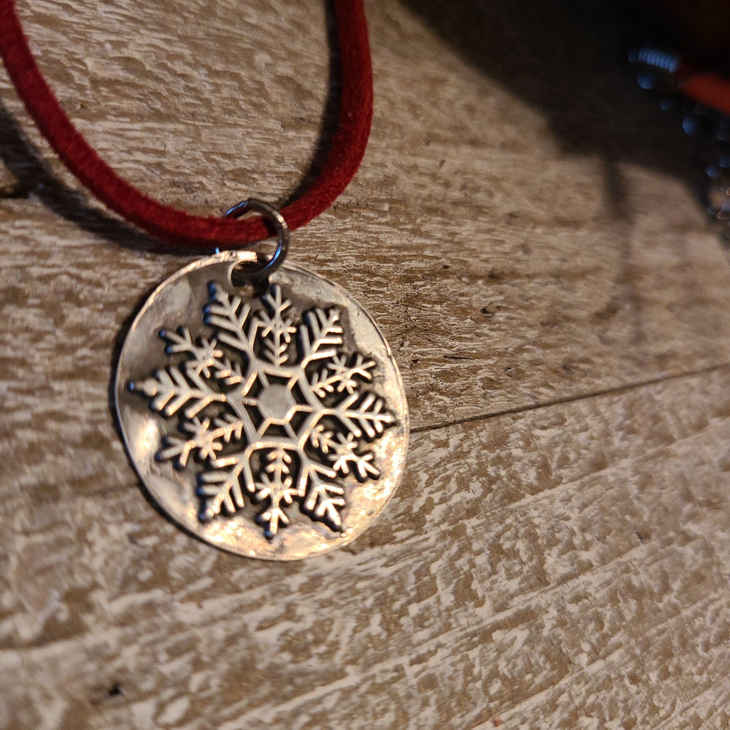 Handmade Pure Silver Snowflake Necklace