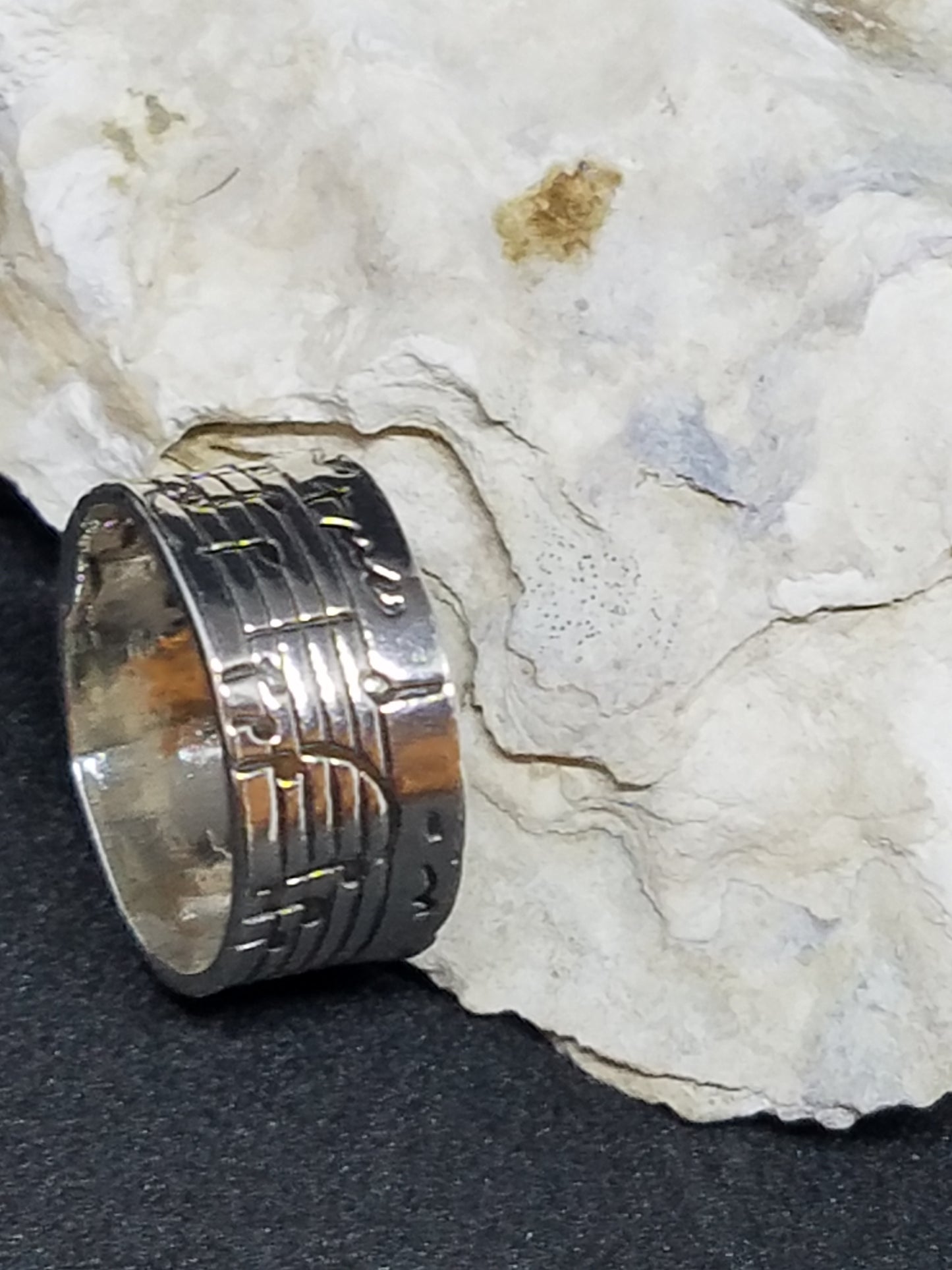 Handmade Fine Silver Sheet Music Ring