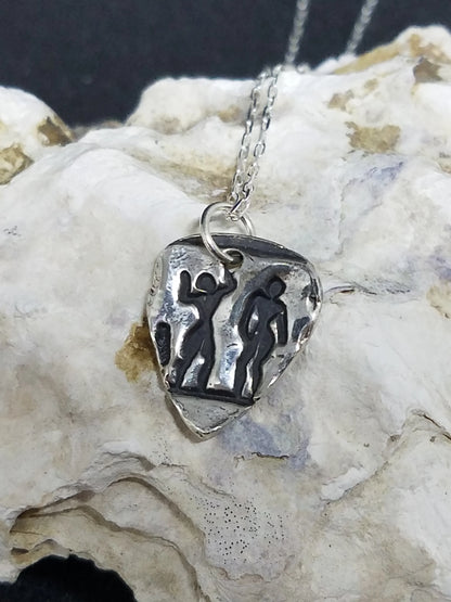 Handmade Dancing Ladies Fine Silver Necklace Great Gift For Her