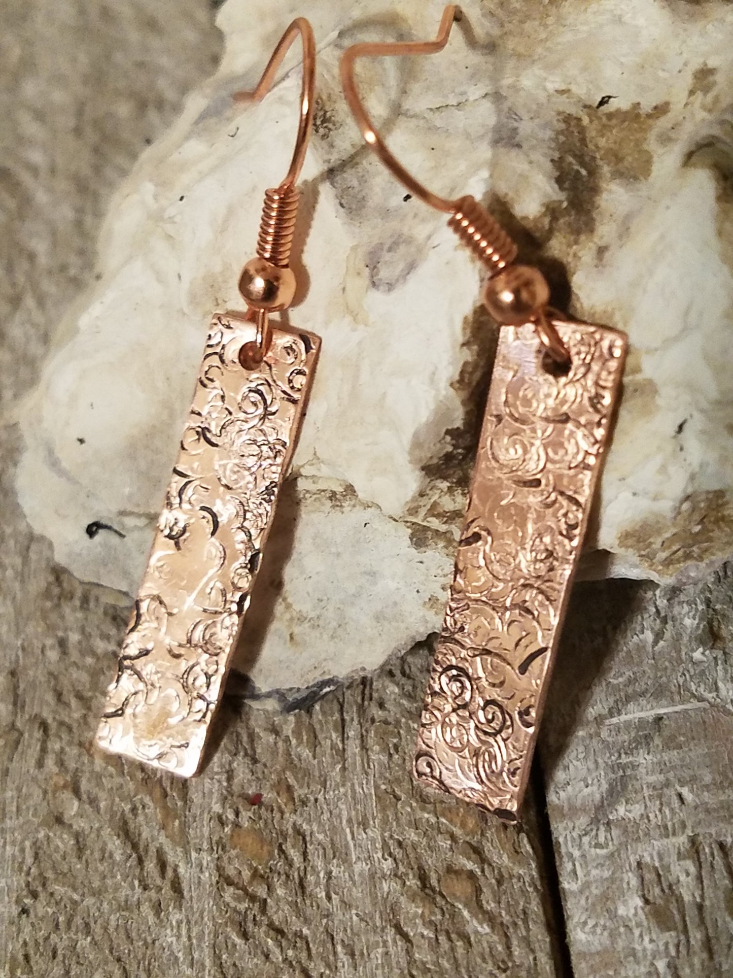 Handmade Copper Stamped Earrings Great Gift for Her