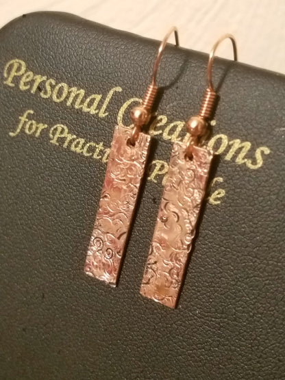 Handmade Copper Stamped Earrings Great Gift for Her