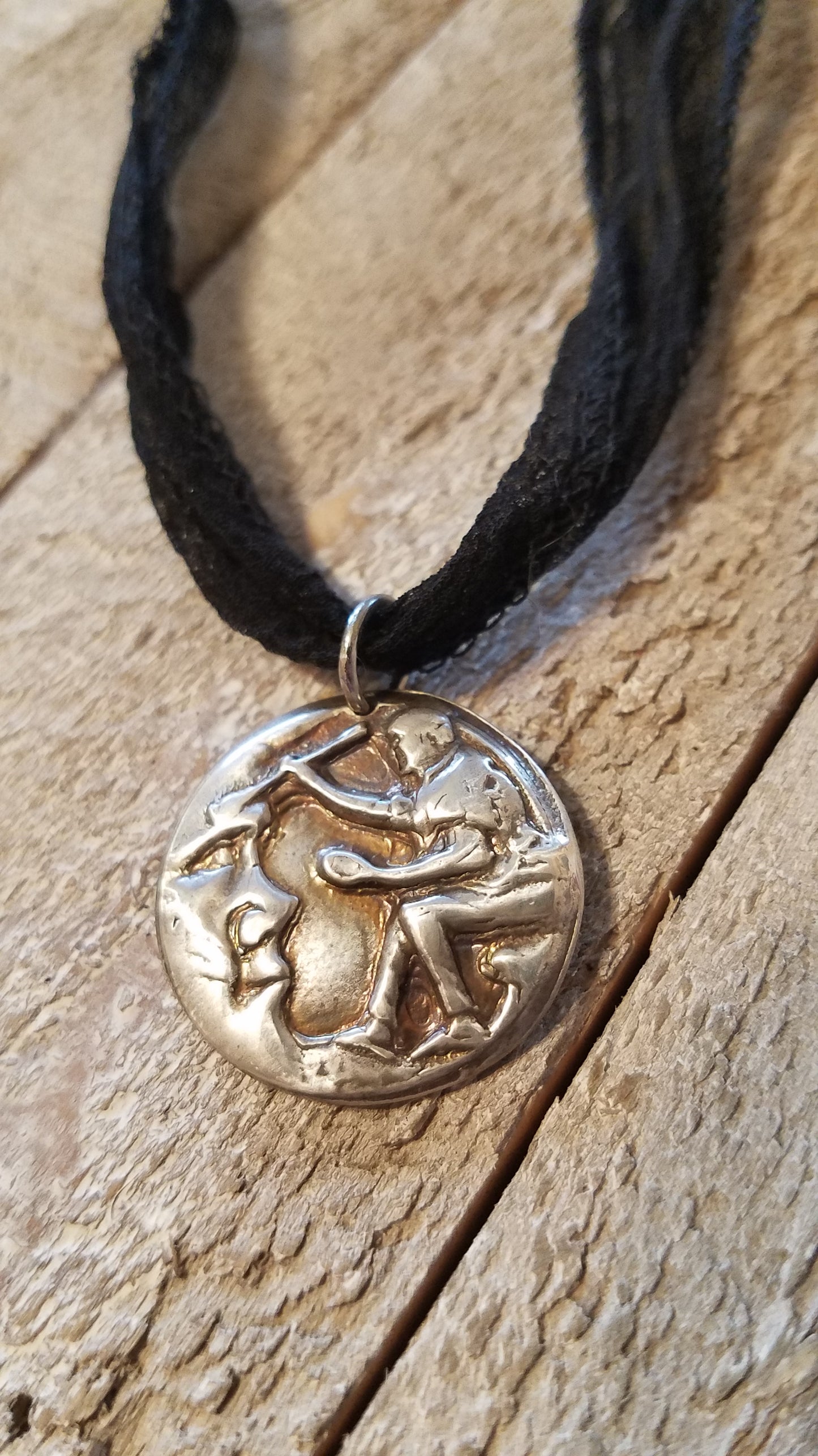 Handmade Fine Silver Paint the Moon Necklace