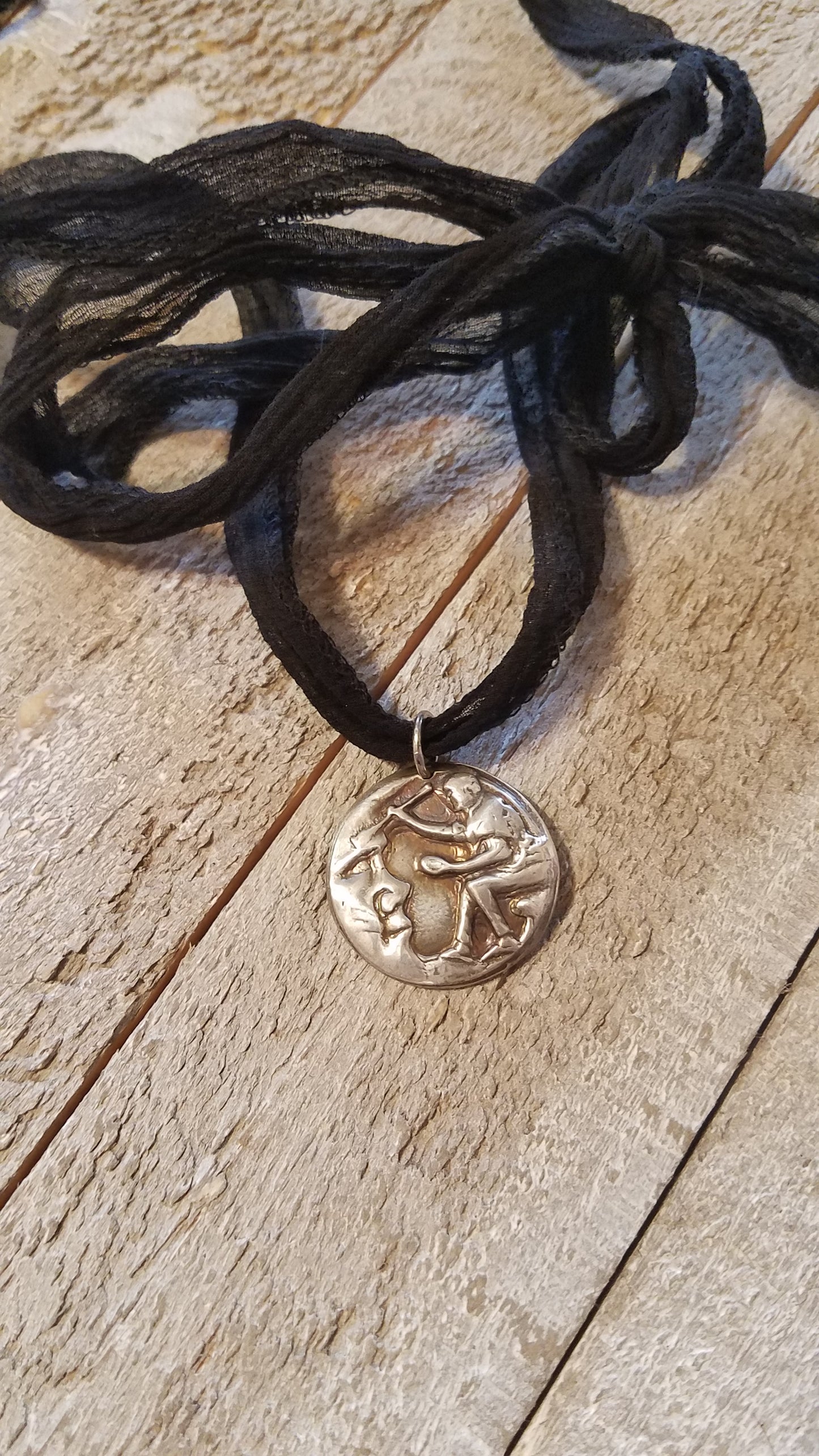 Handmade Fine Silver Paint the Moon Necklace