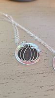 Handmade Fine Silver Just a Pumpkin with Sterling Silver Chain Necklace