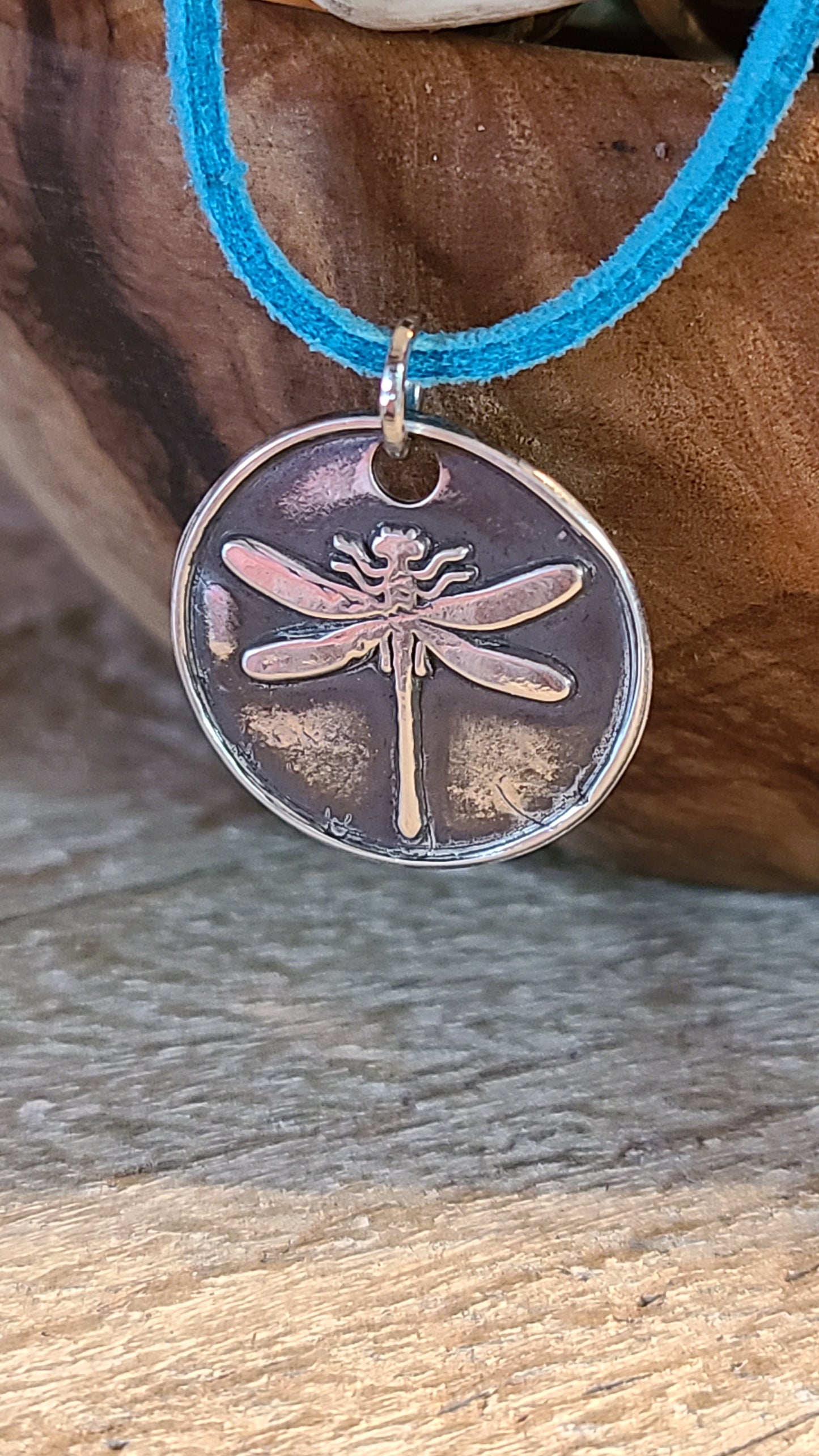 Handmade Fine Silver Dragonfly Necklace