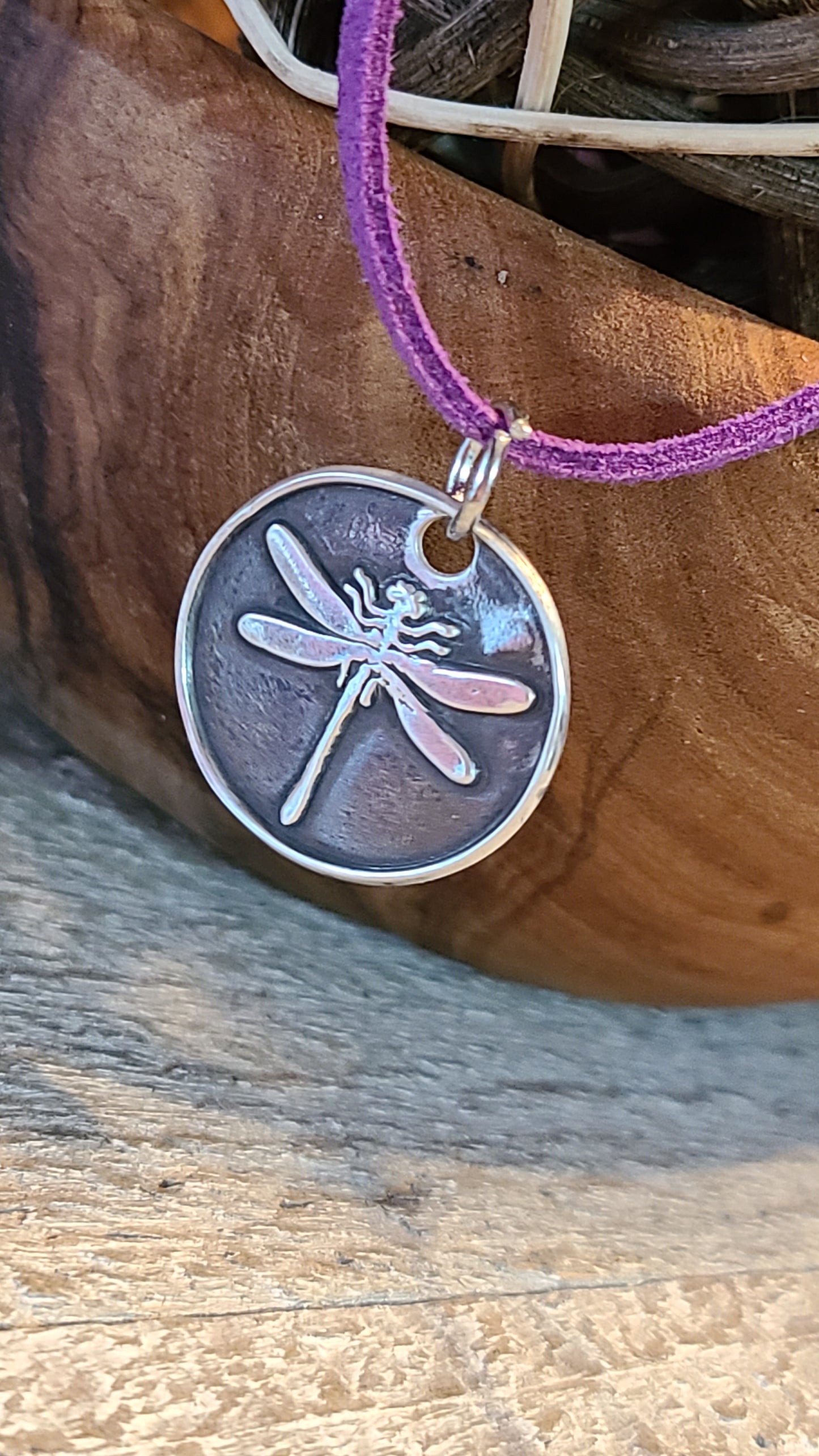 Handmade Fine Silver Dragonfly Necklace