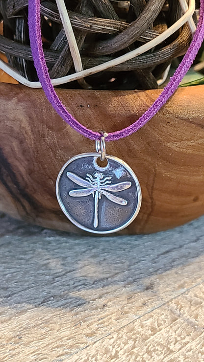 Handmade Fine Silver Dragonfly Necklace