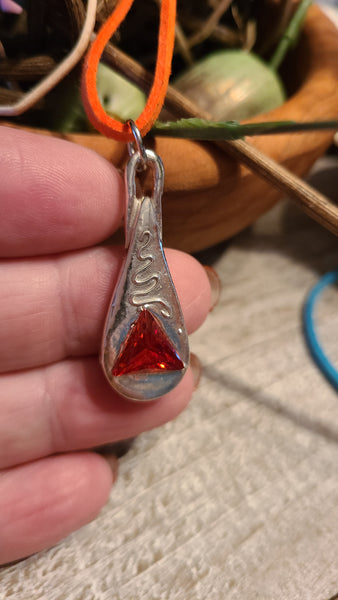 Handmade Fine Silver Tangerine Drop Necklace