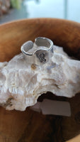 Handmade Breast Cancer Awareness Rings Adjustable Light Weight Pewter Made is USA