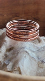 Handmade Copper Triplets Ring Set Stackable - Size 6.25 Made in USA