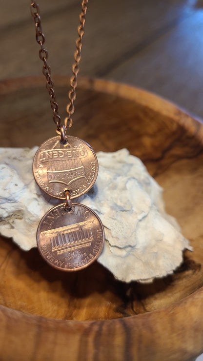 Handmade 2 Penny Necklace Great Gift for Her Great Gift For Him Made in USA