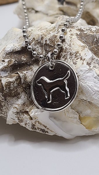 Handmade Pure Silver Labrador Retriever Necklace Great Gift Made in USA