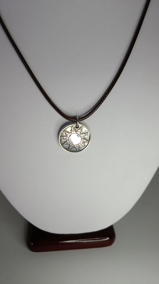 Handmade Sunburst Stamped Pendant Great Gift Made in USA