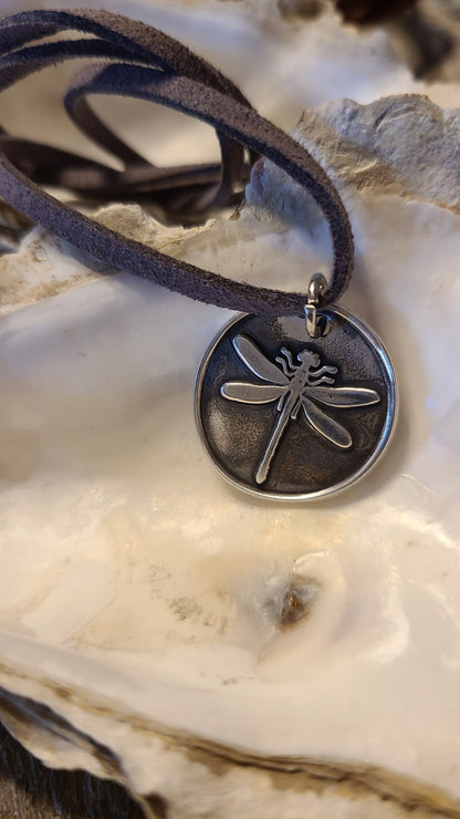 Handmade Fine Silver Dragonfly Necklace