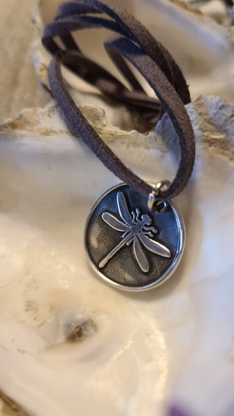 Handmade Fine Silver Dragonfly Necklace