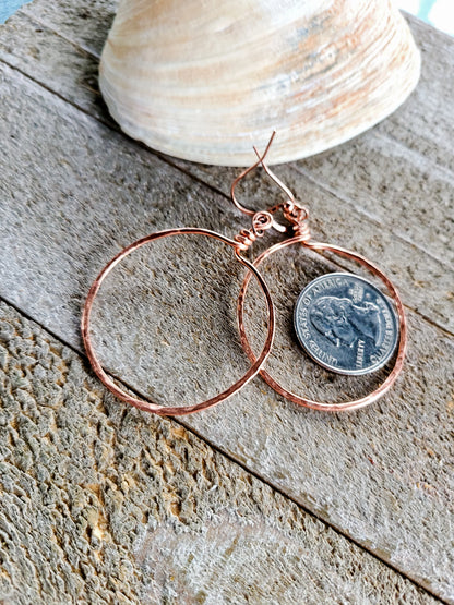 Handmade Copper Hoop Earrings Great Gift